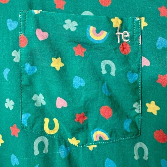 Tipsy Elves Lucky Charm Fitted Button Down Men’s Short Sleeve Shirt Large - Picture 5 of 12